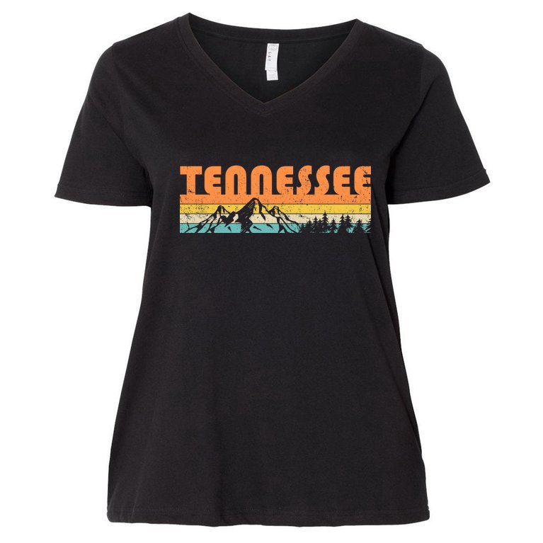 Retro Tennessee Wilderness Women's V-Neck Plus Size T-Shirt
