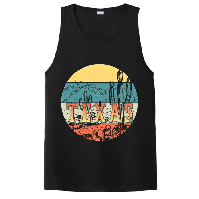 Retro Texas Desert Emblem Performance Tank