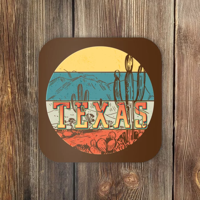 Retro Texas Desert Emblem Coaster