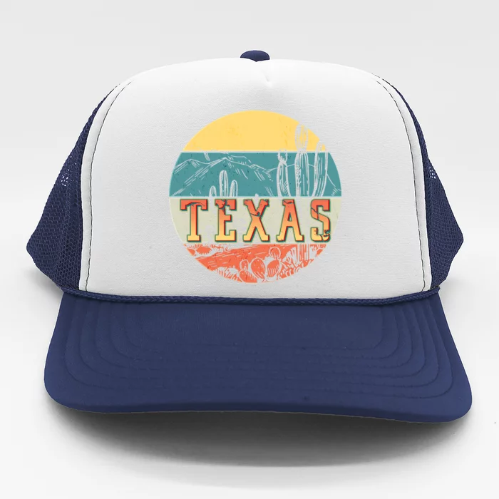 Retro Texas Desert Emblem Trucker Hat