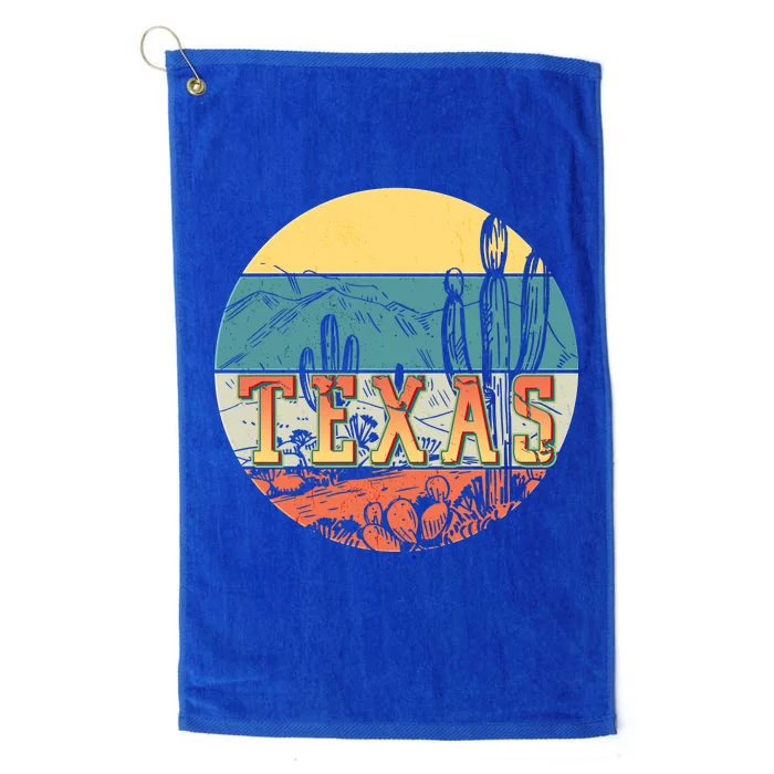 Retro Texas Desert Emblem Platinum Collection Golf Towel