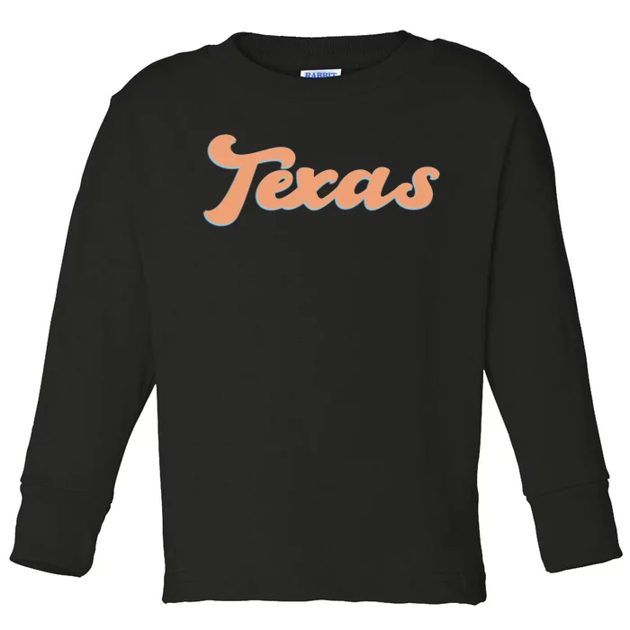 Retro Texas Logo Toddler Long Sleeve Shirt