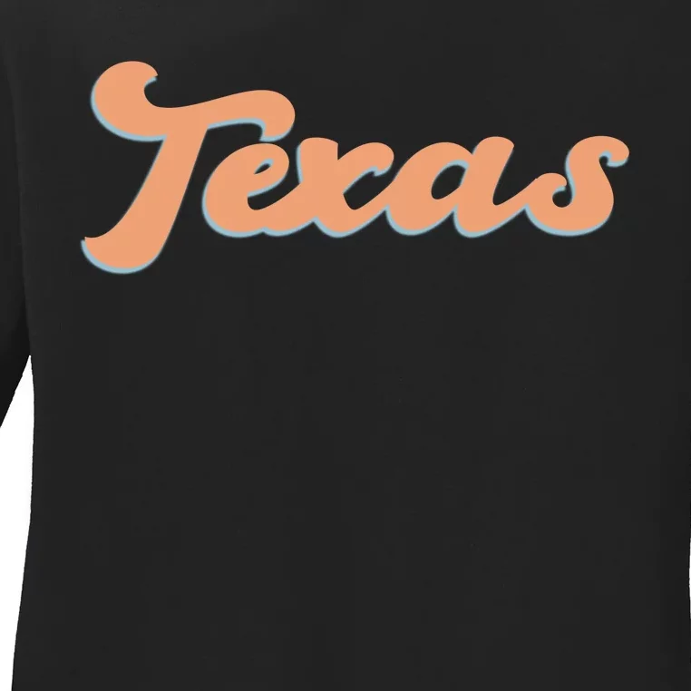 Retro Texas Logo Ladies Long Sleeve Shirt