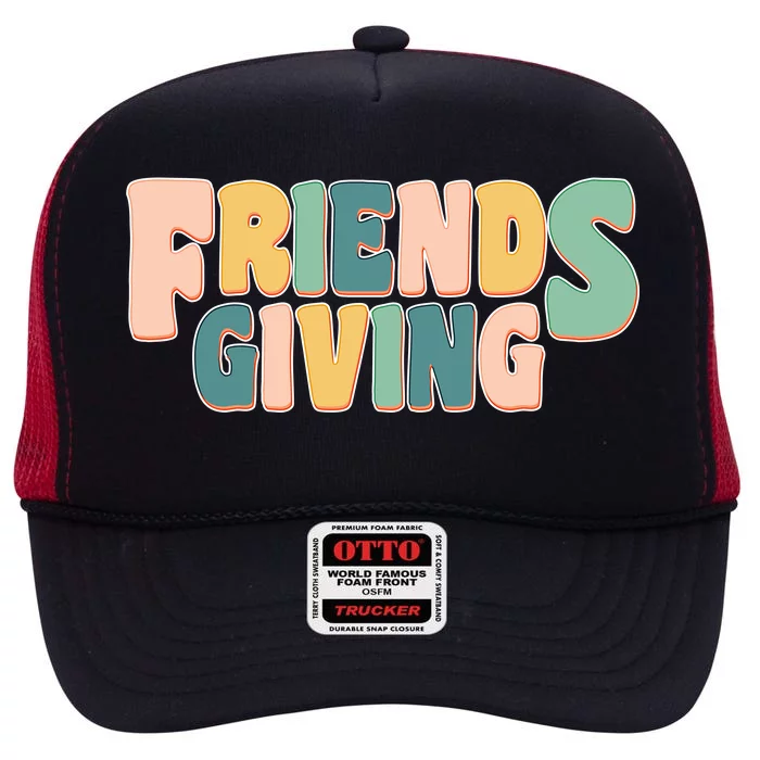 Retro Thanksgiving Friendsgiving High Crown Mesh Trucker Hat