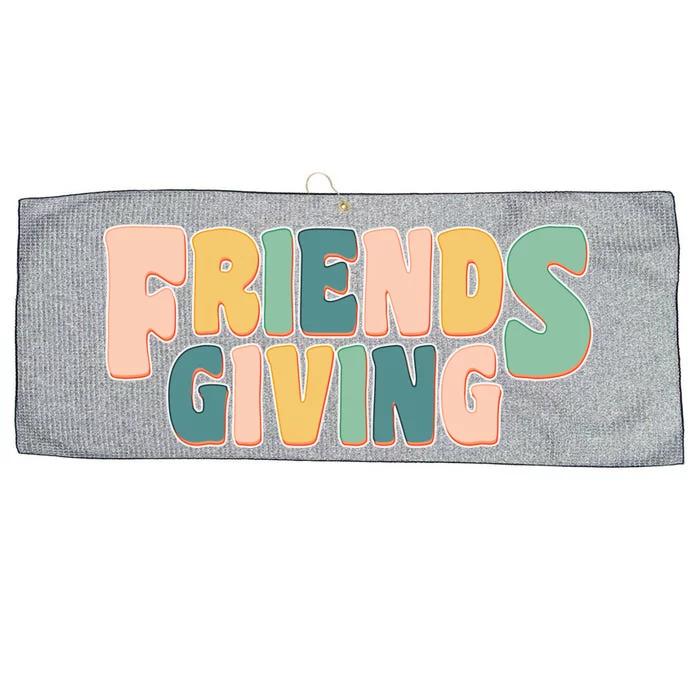 Retro Thanksgiving Friendsgiving Large Microfiber Waffle Golf Towel