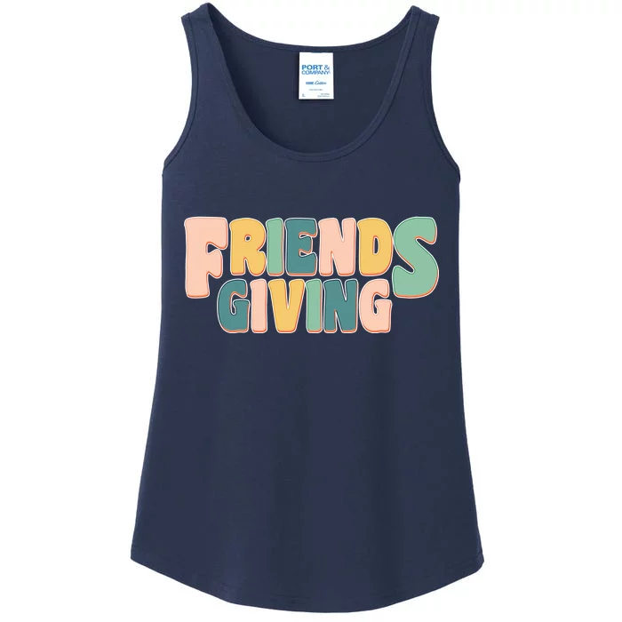 Retro Thanksgiving Friendsgiving Ladies Essential Tank