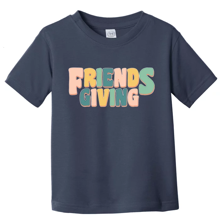 Retro Thanksgiving Friendsgiving Toddler T-Shirt