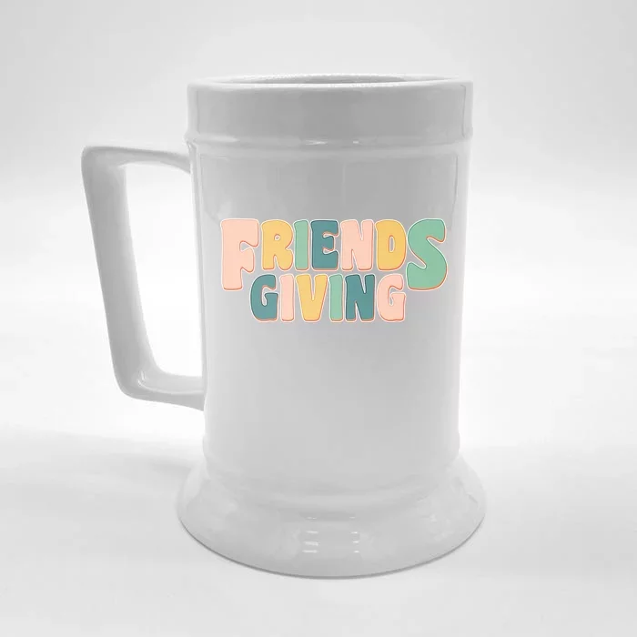 Retro Thanksgiving Friendsgiving Front & Back Beer Stein