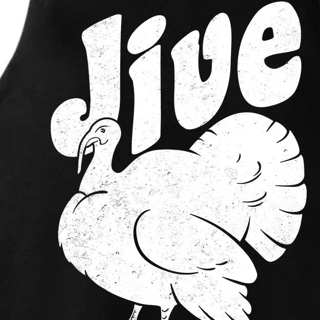 Retro Thanksgiving Jive Turkey Ladies Tri-Blend Wicking Tank