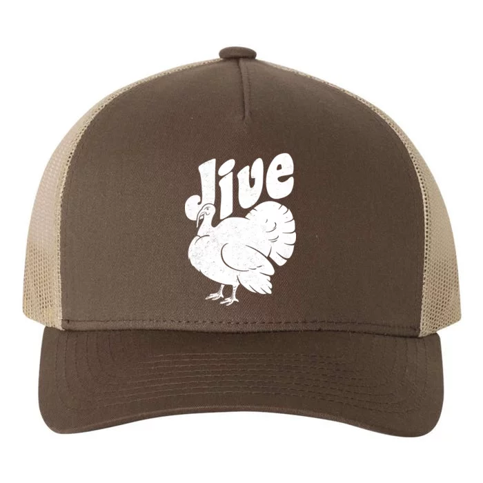 Retro Thanksgiving Jive Turkey Yupoong Adult 5-Panel Trucker Hat