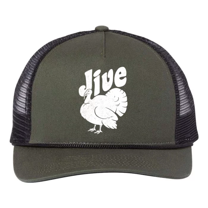 Retro Thanksgiving Jive Turkey Retro Rope Trucker Hat Cap