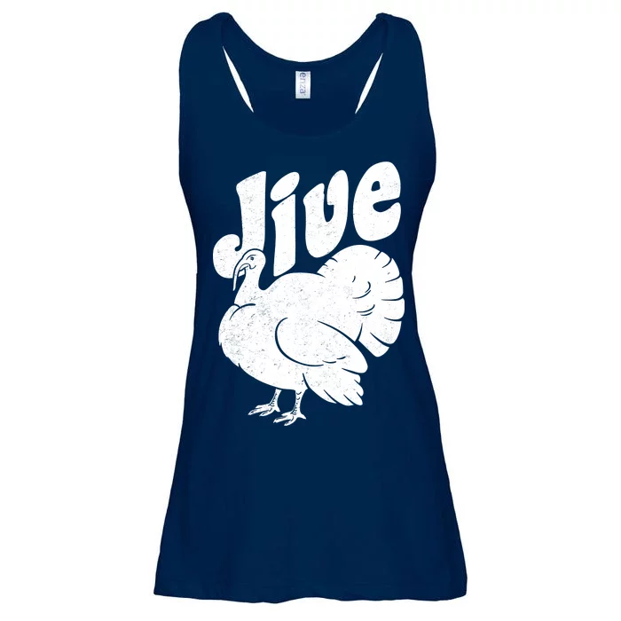 Retro Thanksgiving Jive Turkey Ladies Essential Flowy Tank