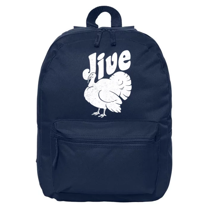 Retro Thanksgiving Jive Turkey 16 in Basic Backpack