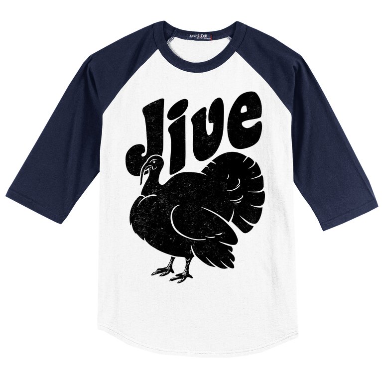 Retro Thanksgiving Jive Turkey Baseball Sleeve Shirt
