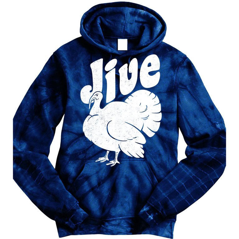 Retro Thanksgiving Jive Turkey Tie Dye Hoodie