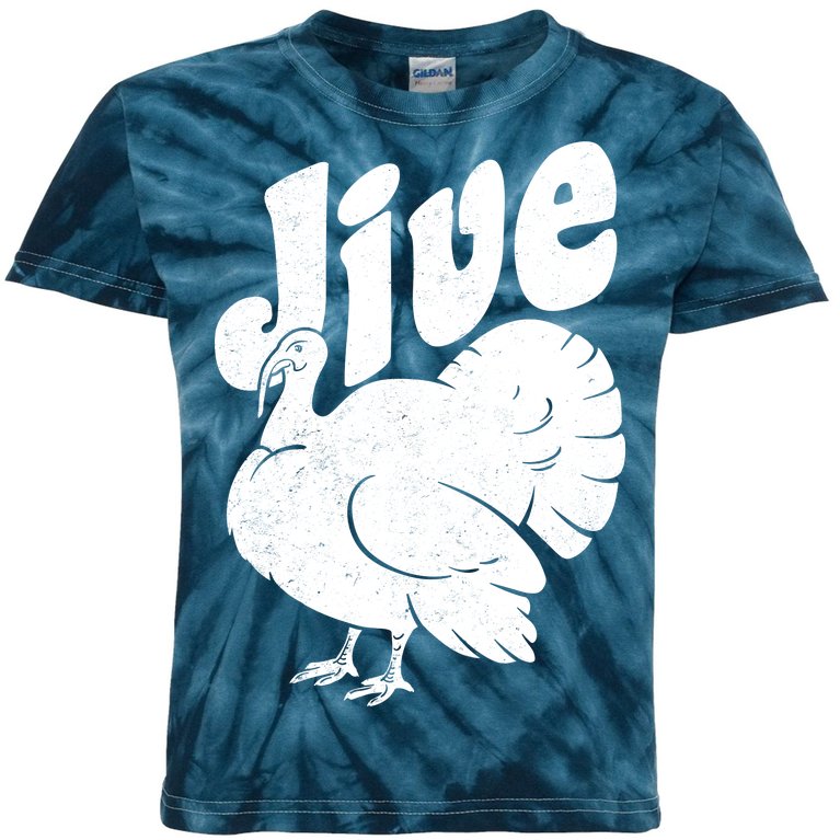 Retro Thanksgiving Jive Turkey Kids Tie-Dye T-Shirt