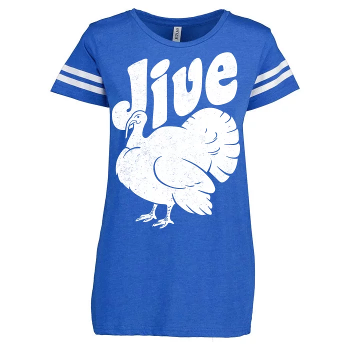 Retro Thanksgiving Jive Turkey Enza Ladies Jersey Football T-Shirt