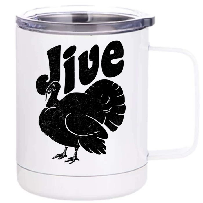 Retro Thanksgiving Jive Turkey Front & Back 12oz Stainless Steel Tumbler Cup