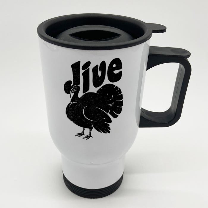 Retro Thanksgiving Jive Turkey Front & Back Stainless Steel Travel Mug