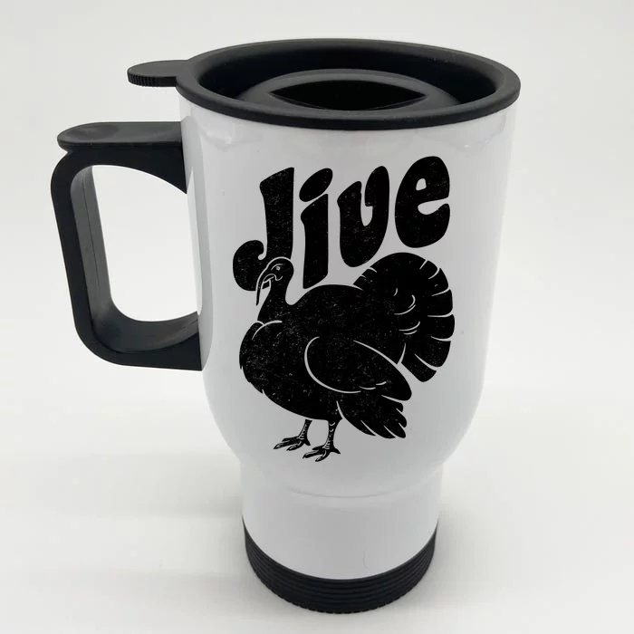 Retro Thanksgiving Jive Turkey Front & Back Stainless Steel Travel Mug