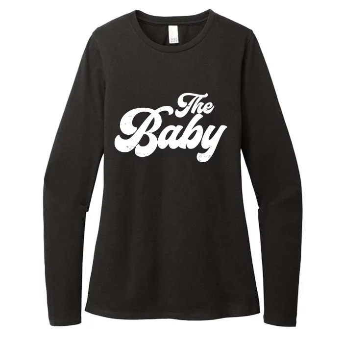 Retro The Baby Matching Family Womens CVC Long Sleeve Shirt