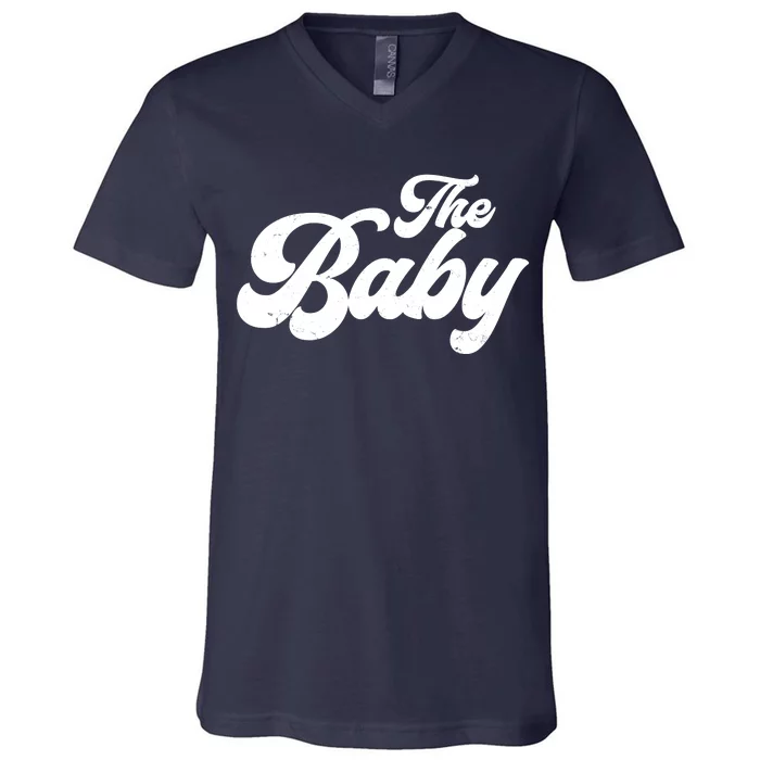 Retro The Baby Matching Family V-Neck T-Shirt