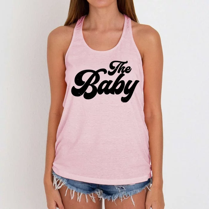 Retro The Baby Matching Family Women's Knotted Racerback Tank