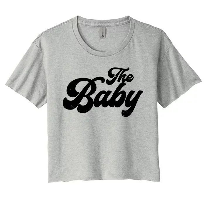 Retro The Baby Matching Family Women's Crop Top Tee