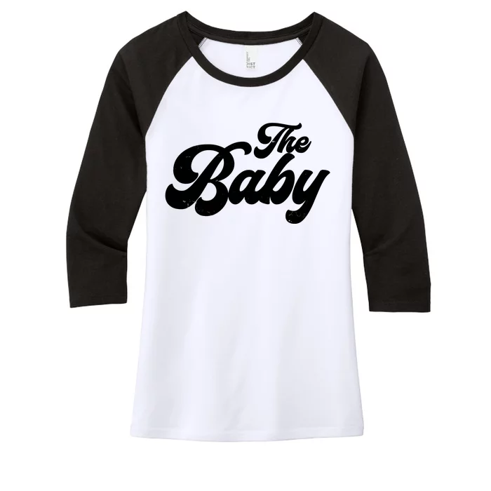 Retro The Baby Matching Family Women's Tri-Blend 3/4-Sleeve Raglan Shirt