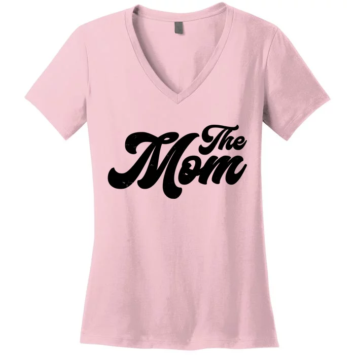 Retro The Mom Matching Family Women's V-Neck T-Shirt