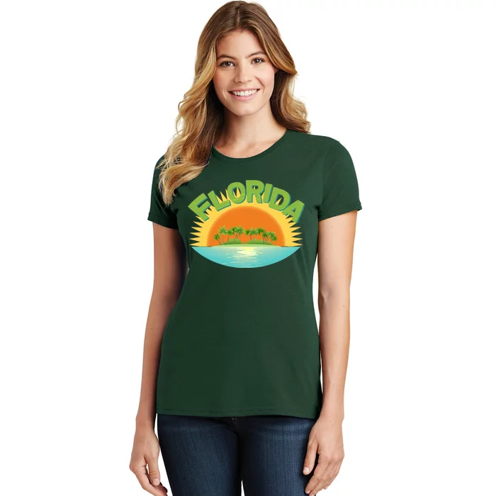 Retro Tropical Florida Coastline Women's T-Shirt