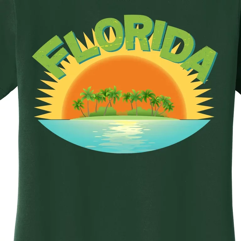 Retro Tropical Florida Coastline Women's T-Shirt