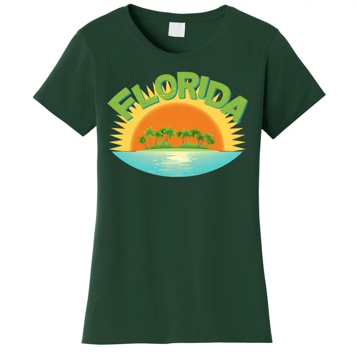 Retro Tropical Florida Coastline Women's T-Shirt