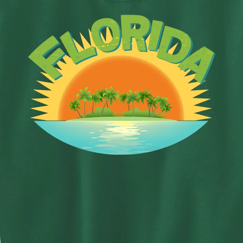 Retro Tropical Florida Coastline Kids Sweatshirt