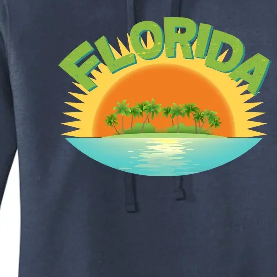 Retro Tropical Florida Coastline Women's Pullover Hoodie