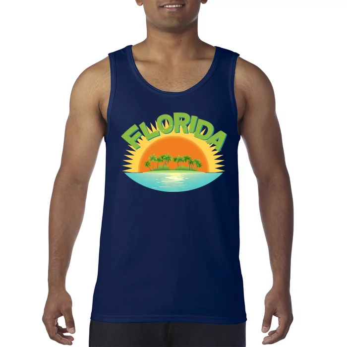 Retro Tropical Florida Coastline Tank Top