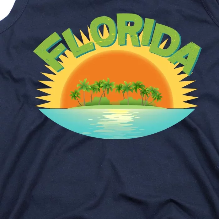 Retro Tropical Florida Coastline Tank Top