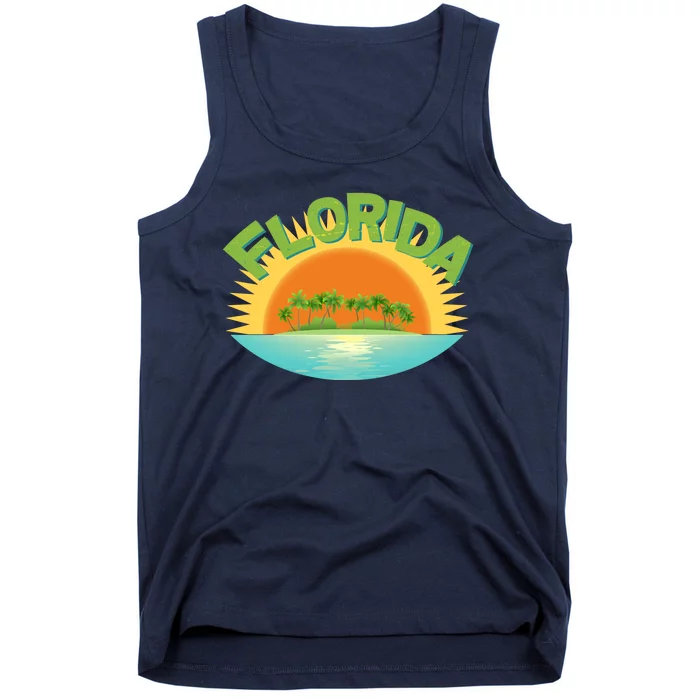 Retro Tropical Florida Coastline Tank Top