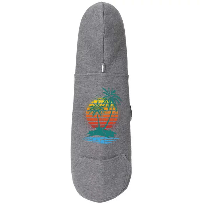 Retro Tropical Island Doggie 3-End Fleece Hoodie