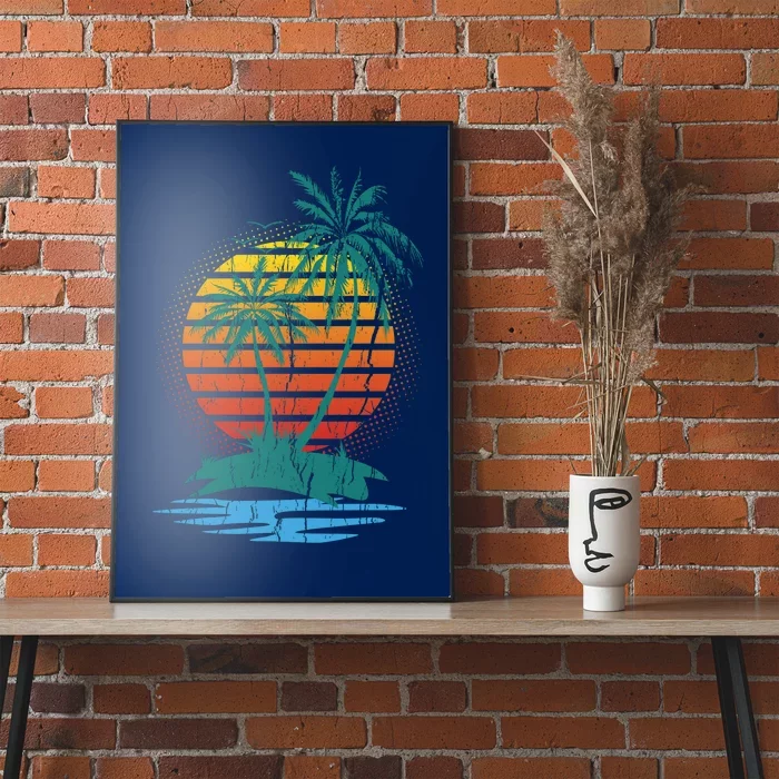 Retro Tropical Island Poster