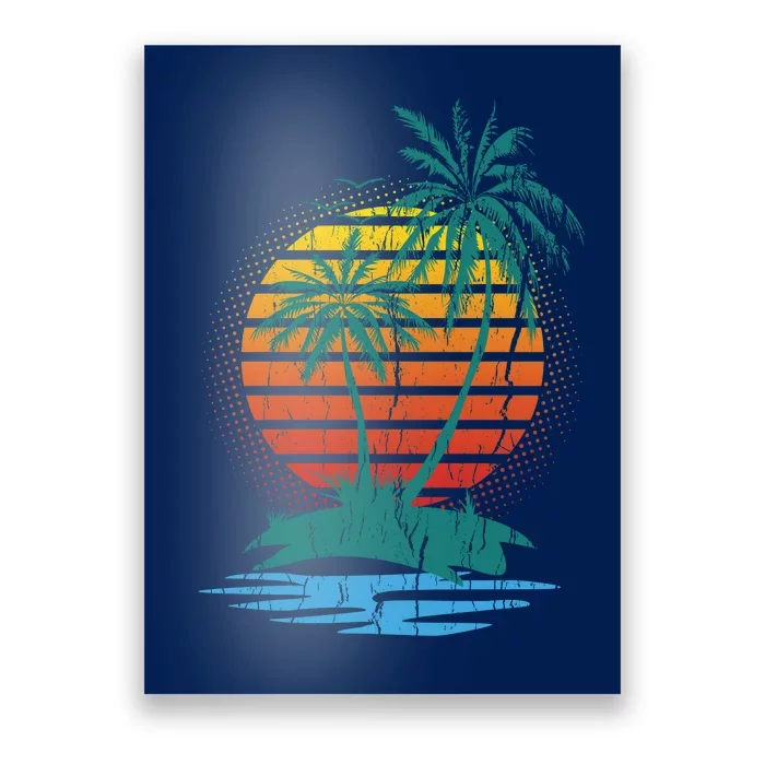 Retro Tropical Island Poster