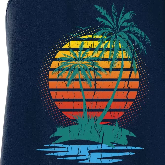 Retro Tropical Island Women's Racerback Tank