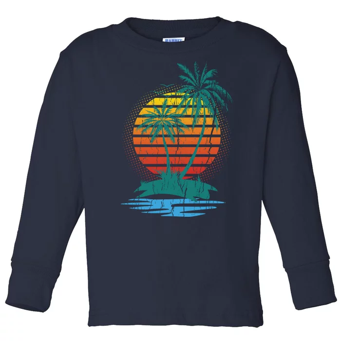 Retro Tropical Island Toddler Long Sleeve Shirt