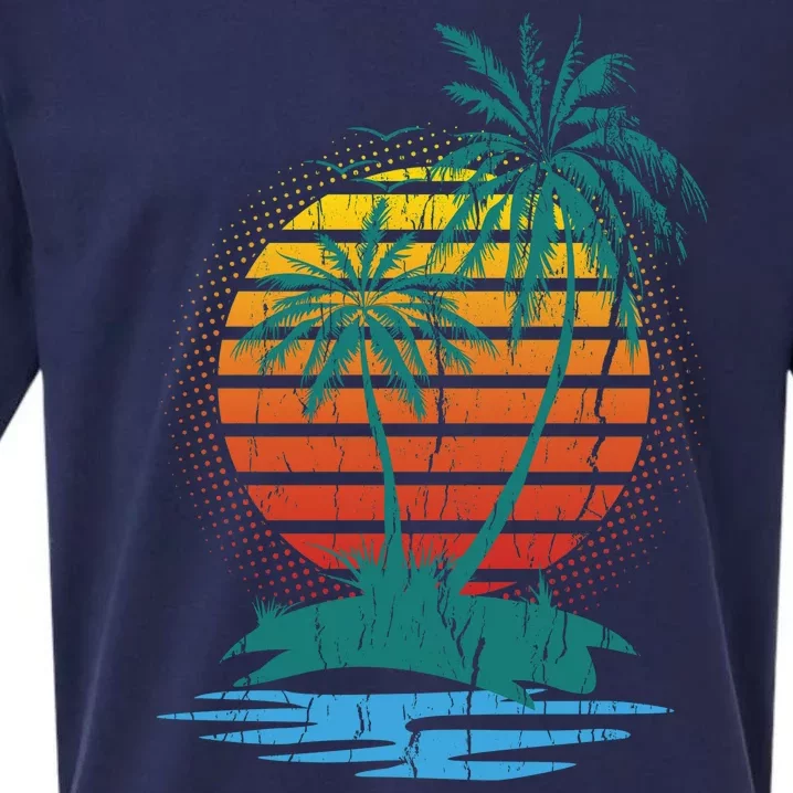 Retro Tropical Island Sueded Cloud Jersey T-Shirt