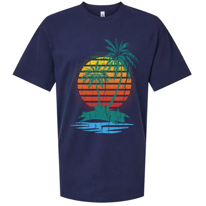 Retro Tropical Island Sueded Cloud Jersey T-Shirt