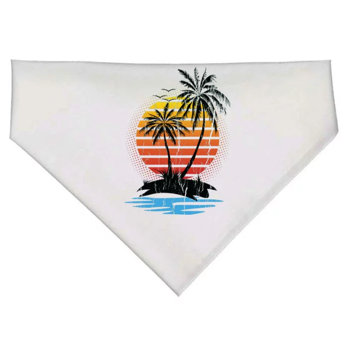 Retro Tropical Island USA-Made Doggie Bandana