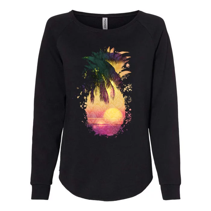 Retro Tropical Pineapple Womens California Wash Sweatshirt