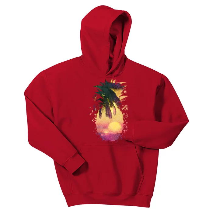 Retro Tropical Pineapple Kids Hoodie