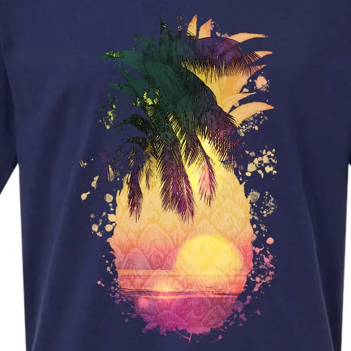 Retro Tropical Pineapple Sueded Cloud Jersey T-Shirt