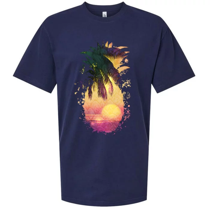 Retro Tropical Pineapple Sueded Cloud Jersey T-Shirt